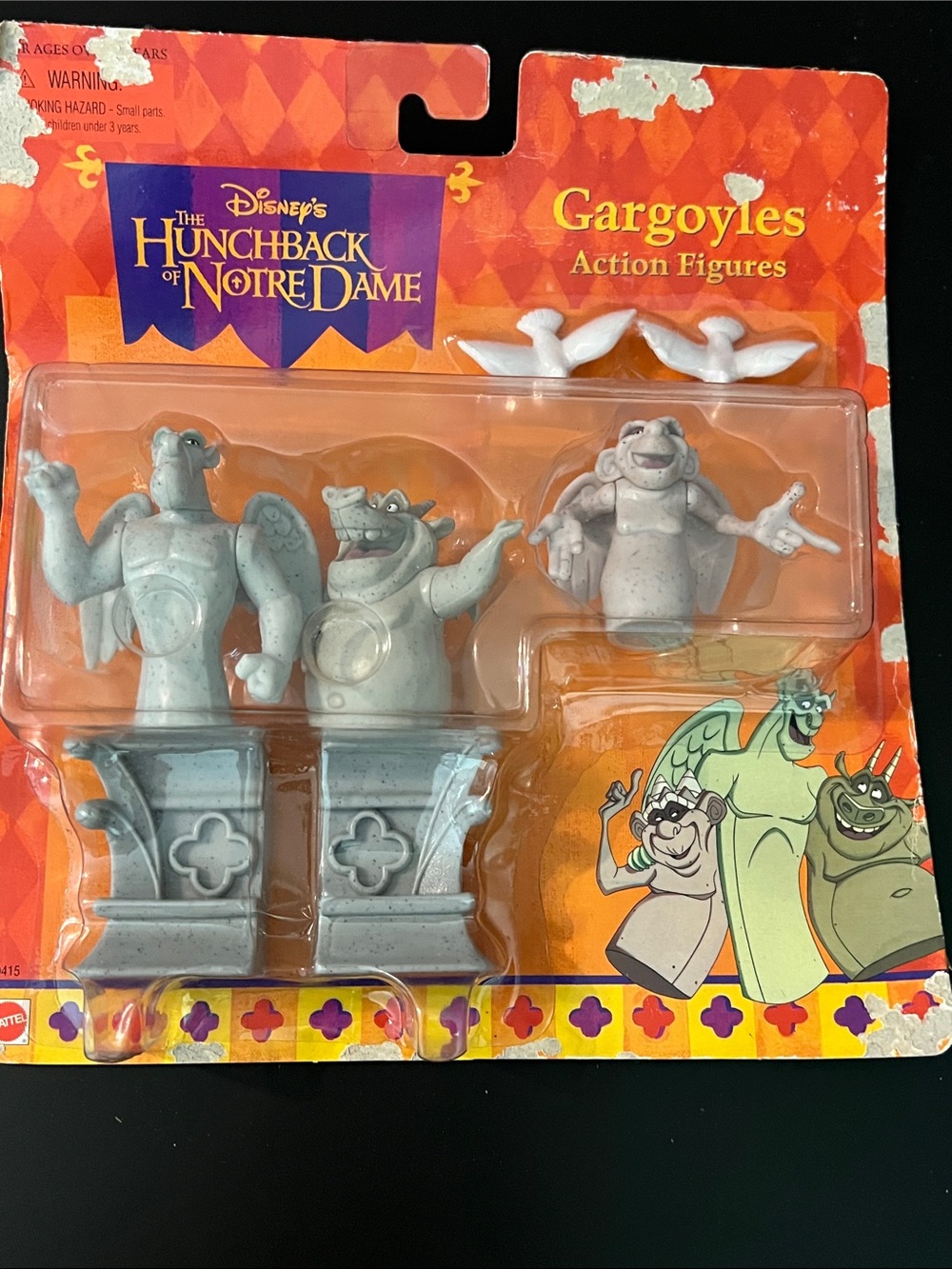 Vintage 1996 Disney Hunchback of Notre Dame Gargoyles Action Figures Mattel NIB